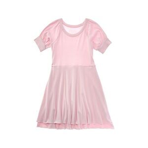 Chaser Girls  Baby Rib Puff Sleeve Dress, Pink